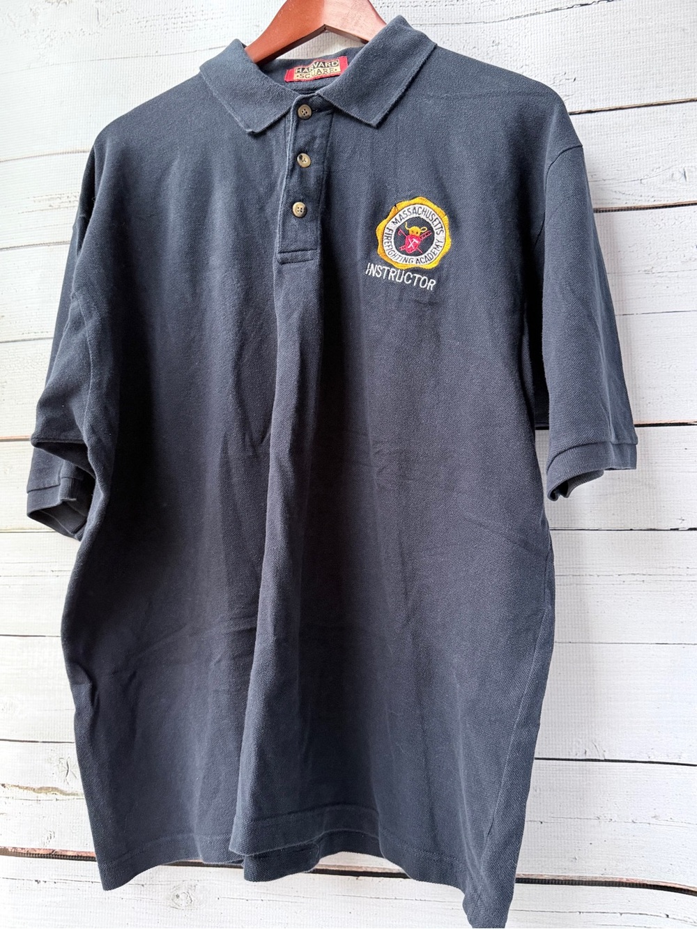 Vintage Massachusetts Firefighting Academy Instructor Polo Shirt Size XXL